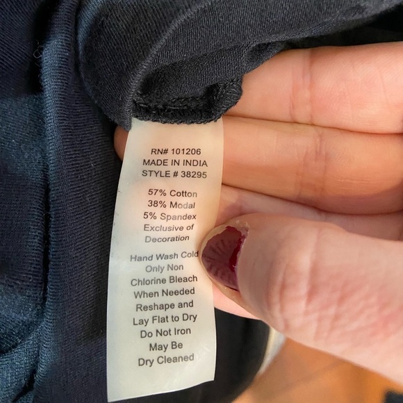 Soft Surroundings Black Gold Beaded Embellished Tunic Long Sleeve Top SZ LP - Picture 7 of 7